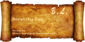 Beretzky Lea névjegykártya